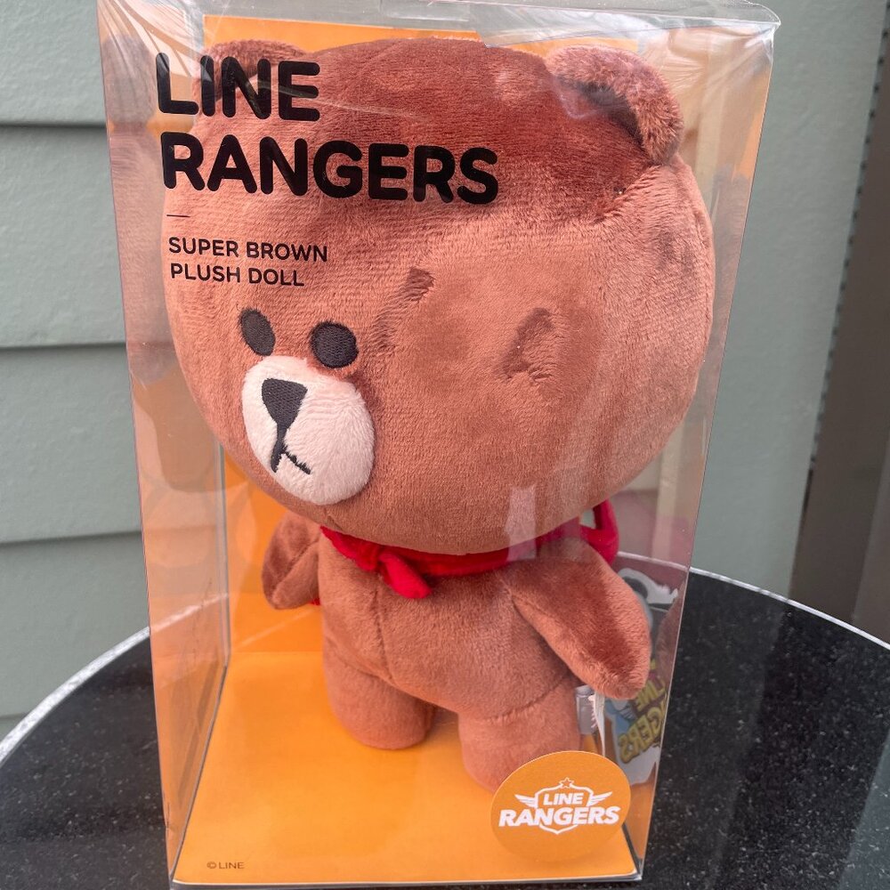 Line Rangers Super Brown Plush Doll Red Cape New In Box